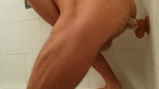 Kozzy Plays in a Bathroom, Anal Shower, Dildo, Cumshot - 4 image