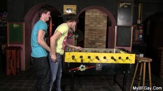 Teen boy rides cock till wife comes in