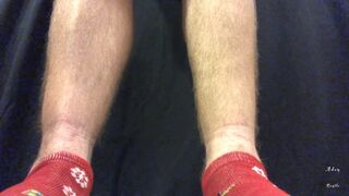 Dude Wears Lady X-Mas Socks & Models Feet