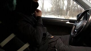 Russian Ninja After Training In The Forest Relaxing In The Car - 1 image