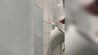 public jerk off in restroom - 2 image