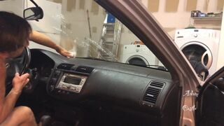 Stud N Briefs Cleans Car Windows 2 - 3 image