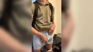 College Boy Jerks his Big Hairy Dick after School - 3 image