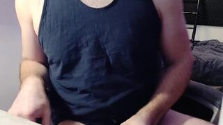 Stroking my Uncut Cock, Cum on Face & Chest