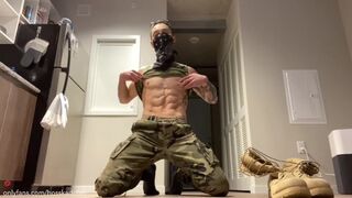 Military Muscle Hunk Stripper & POV Big Dick Oiled up Masturbation Sexy Daddy Strips, Teases & Wanks - 1 image