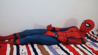 Lustful Spiderman Masturbates, Discharges Web. - 2 image