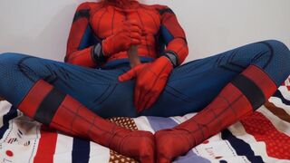 Lustful Spiderman Masturbates, Discharges Web. - 3 image