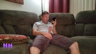 Step Bro Finds Nerdy Sisters Phone And  Cums To Her Nudes