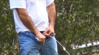 Hawt uncut truckers pissing in public - foreskin & void urine spy - 3 image