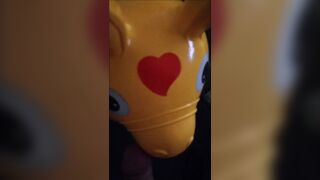 Hard pecker and inflatable Rody toy until jizz flow