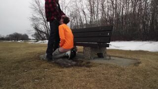 Nearly caught engulfing weenie on walking trail - 2 image