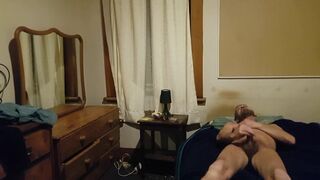 Steve jerks off bedroom