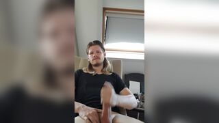 Dutch gay jerks his penis and cums