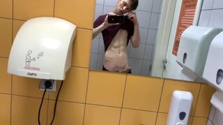 Sexy dude Jerking Off in Lavatory at Gym (RISKY)/ Not Quite caught ! /Hunks /Cute - 3 image