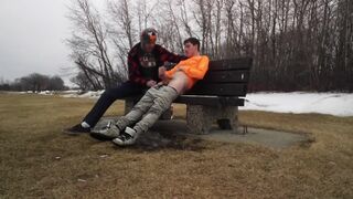 Not Quite caught engulfing shlong on walking trail