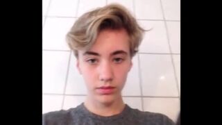 Beautiful eyes blonde 18yo jerks off on Skype