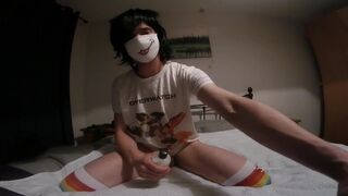 Slutty Femboy Jerks Dick and Plays with Toys - 1 image