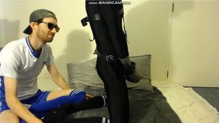 Teasing a Frustrated Horny Guy with his Hands Bound