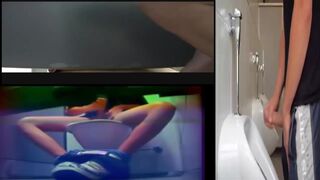 Spying Str8 Guys HARD Cocks in Toilets,gym Showers and Urinals. CUM IN& - 3 image