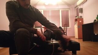 Hot Guy Feet Tickle Tortured in Sneakers, Black Socks and Bare Feet - 2 image