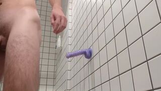 FUCKING MY DILDO IN PUBLIC GYM SHOWERS - 2 image