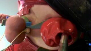 Rubber Doll Gets Machine Fucked and Milked + Electro in Bondage Chair