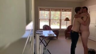 College Boy Intimate with Hairy Italian, Rim and Swallow - 1 image