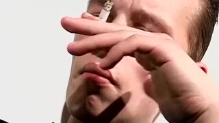 Chain Smoking Homosexual Jony Passionately Masturbates Solo - 3 image