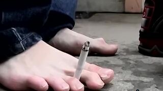 Young Punk Presents his Sexy Feet while Smoking - 1 image