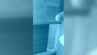 Caught! Stroking in public bathroom by straight guy