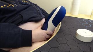 Me using a Leten spinning, piston, auto-masturbator.