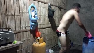 homemade porn, my stepbrother bathes naked after having fucked me like his whore