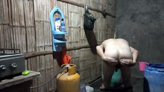 homemade porn, my stepbrother bathes naked after having fucked me like his whore