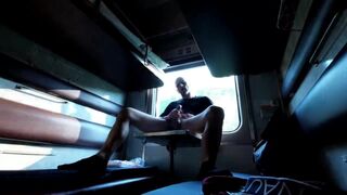 Crazy fuckin guy have been jerk off in the train in way to Romania. (main time+cumshot) - 4 image