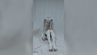 Kigurumi Zentai Cat Wearing Swimsuits Cums Twice