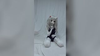 Kigurumi Zentai Cat Wearing Swimsuits Cums Twice - 4 image