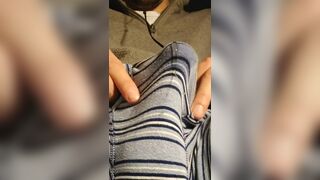 Precum flowing through underwear