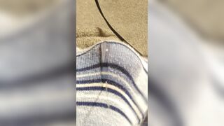 Precum flowing through underwear