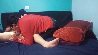 My friend lets him ride in his cock