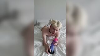 Anal dildo made teen boys asshole hard , jerking off until he cum - 13 image