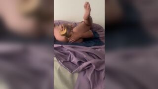 40x7 cm dildo to the bottom feeling how my tummy runs through me, ejaculating nonstop