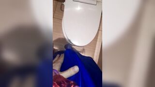 Pissing And Cum Wearing Satin Party Dress And Silky Slips - 4 image