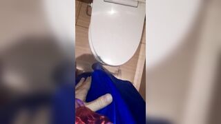 Pissing And Cum Wearing Satin Party Dress And Silky Slips