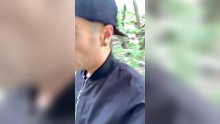 Walking outdoor with cum on face - cum walk and jerk off with cum covered face - 5 image