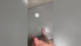 Gay Twink Solo Wank His big dick in shower