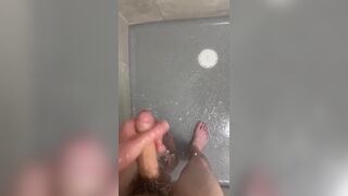 Gay Twink Solo Wank His big dick in shower - 3 image