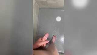 Gay Twink Solo Wank His big dick in shower - 5 image