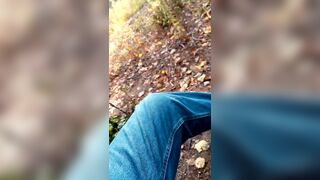 Chubby guy masturbates in the woods, a week of abstinence. Lots of sperm - 9 image
