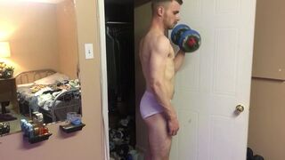 Jock Works Out in Tighty Whities and Slowly Strips - 11 image