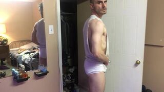 Jock Works Out in Tighty Whities and Slowly Strips - 2 image